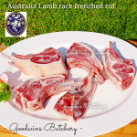 Lamb RACK FEATHER BONE-OFF frozen Australia WAMMCO whole cut 8 ribs +/-1.3kg (price/kg)